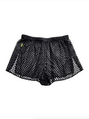 Luxury Sam Sheer Black & Beige Sleep Shorts